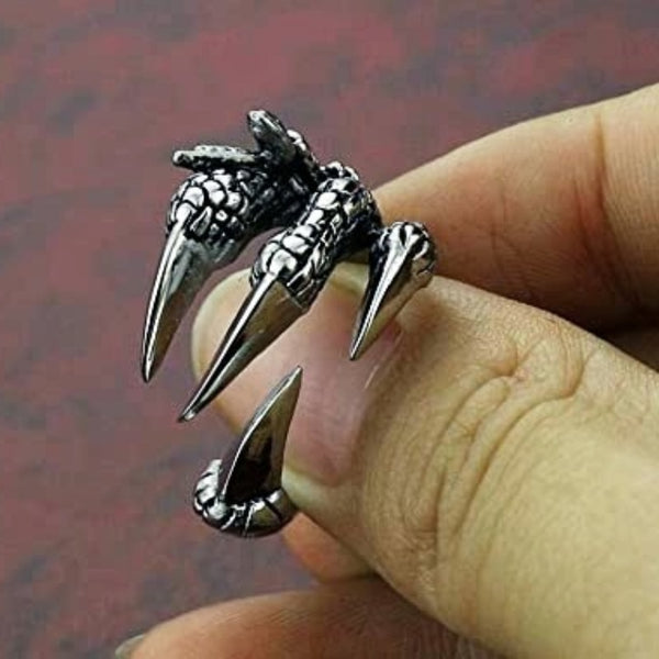 1pcs Titanium Steel Eagle Dragon Claw Halloween Skull Ring Hot Selling Men&#39;s Domineering Opening Rock Animal Jewelry