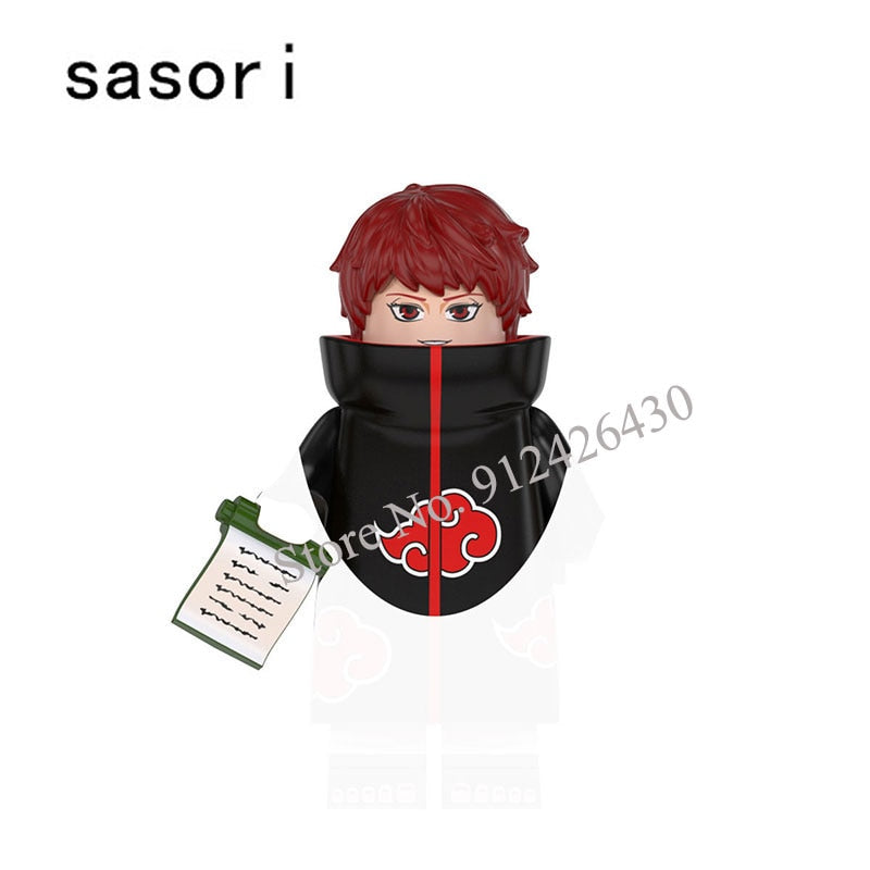 Naruto Sasuke Kakashi Akatsuki bricks Building Blocks Anime cartoon Mini Action Figures Heads Assembly Toys kids Christma Gifts