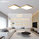 MARPOU Tuya Smart LED Ceiling Lamp Wood Grain App Voice Control Alexa/Google Remote Control Square Ceiling Lights Living Room
