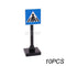 Marumine Traffic Road Sign Light Lamp Block Brick City Street View Accessories Signpost Barrier Speed Limit Indicator Warning