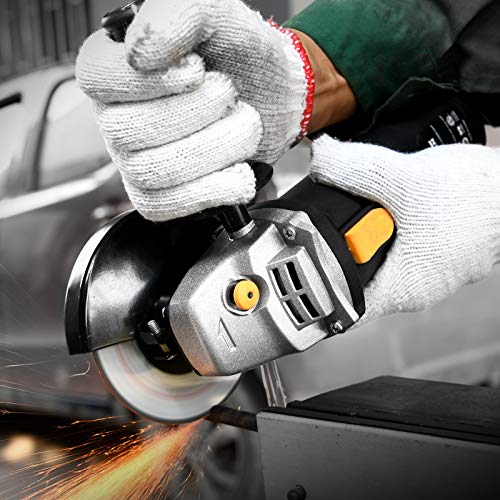 APLMAN Angle Grinder Tool ,6Amp Motor Driver, Metal Grinder 4-1/2 inch 10500RPM For Fast Stock Adjustable Side Handle
