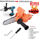 4/6 Inch Electric Drill Modified To Electric Chainsaw Tool Attachment Electric Chainsaws Accessory Set Woodworking Cutting Tool