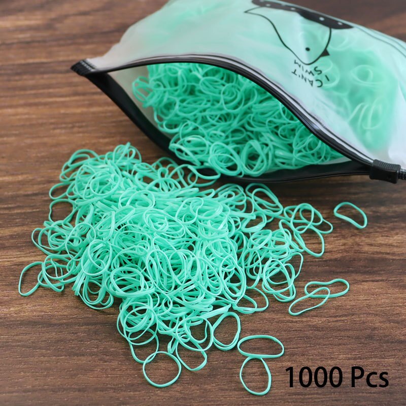 1000PCS Disposable Rubber Band Hairband For Children  Ponytail Hairs Ties Colourful Elastic Hair Bands Baby Hair Accessories