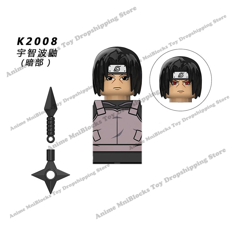 Naruto Sasuke Sakura Kakashi Obito Jiraiya Tsunade anime dolls Mini Action toy Figures cartoon Assemble blocks kid Birthday gift