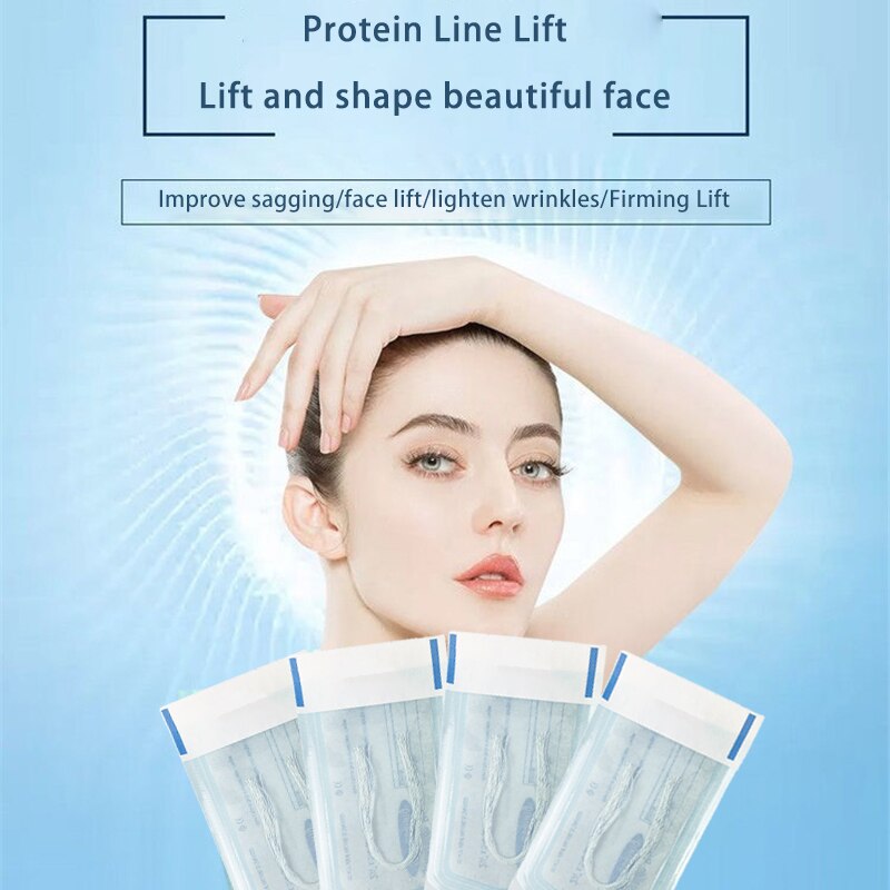 5Bags/60Pcs Protein Thread No Needle Gold Protein Line Absorbable Anti-wrinkle Face Filler Women Beauty Care Skin Collagen Based