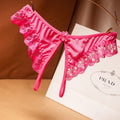 Sexy Crotch Opening Women&#39;s Panties Lingerie Lace Bowknot G-string Thong Floral Temptation Underwear for Ladies Erotic Pantys