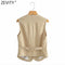 Zevity 2021 Women Fashion Single Breasted Sleeveless Slim Vest Jacket Ladies Business Casual WaistCoat Chic Poplular Tops CT707