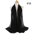 Hijab Scarf 72*175cm Plain Chiffon Scarves For Women Muslim Fasion Islam Clothing Headscarves Shawl For Ladies Headwrap Ramadan