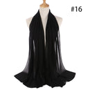 Hijab Scarf 72*175cm Plain Chiffon Scarves For Women Muslim Fasion Islam Clothing Headscarves Shawl For Ladies Headwrap Ramadan