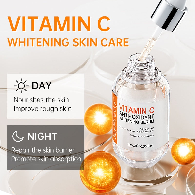 New Vitamin C Whitening Face Serum JoyPretty Hyaluronic Acid Facial Skin Spot Purifying Serum Dark Spot Remover Cosmetics
