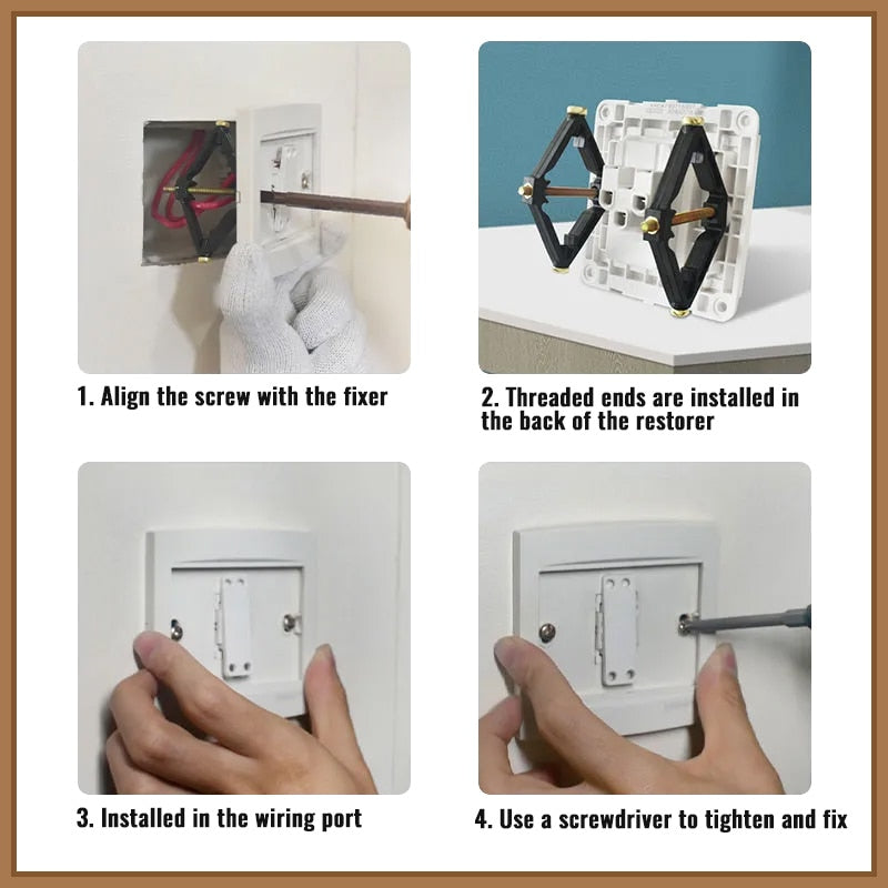 10pcs Cassette Repairer 86mm Dark Box Repair Screw Plug Switch Old Socket Boxes Replacement Fixed Wall Repair Box Support Rod