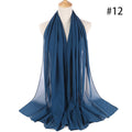 Hijab Scarf 72*175cm Plain Chiffon Scarves For Women Muslim Fasion Islam Clothing Headscarves Shawl For Ladies Headwrap Ramadan