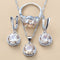 2022 Sell Well Wedding 925 Mark Jewelry Sets Black Zircon Dangle Earrings And Necklace Ring 3 Piece Set women Trendy Costume