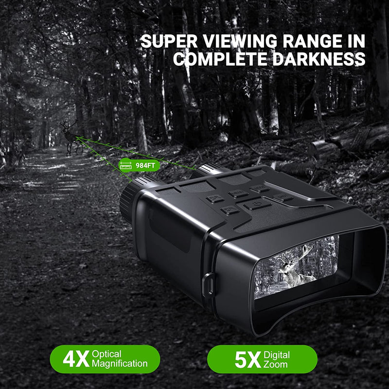 Binoculars Night Vision Device R6 850nm Infrared 1080P HD 5X Digital Zoom Hunting Telescope Outdoor Day Night Dual Use 300m
