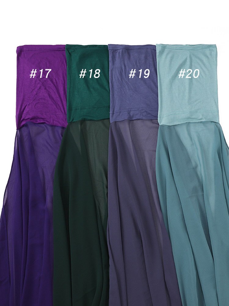 Instant Hijab With Cap Heavy Chiffon Jersey Hijab For Women Veil Muslim Fashion Islam Hijab Cap Scarf For Muslim Women Headscarf