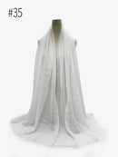 Pleated Plain Hijab Scarf Muslim Women Cotton Crinkle Headband Veil Scarves 2021 Fashion Islamic Headscarf Head Wraps Turban