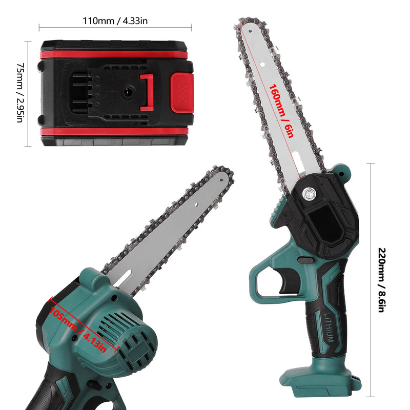 21V 4-6Inch Portable Electric Pruning-Saw 88VF Wood Spliting Chainsaw Brush Motor One-handed Woodworking Tool for Garden Orchard