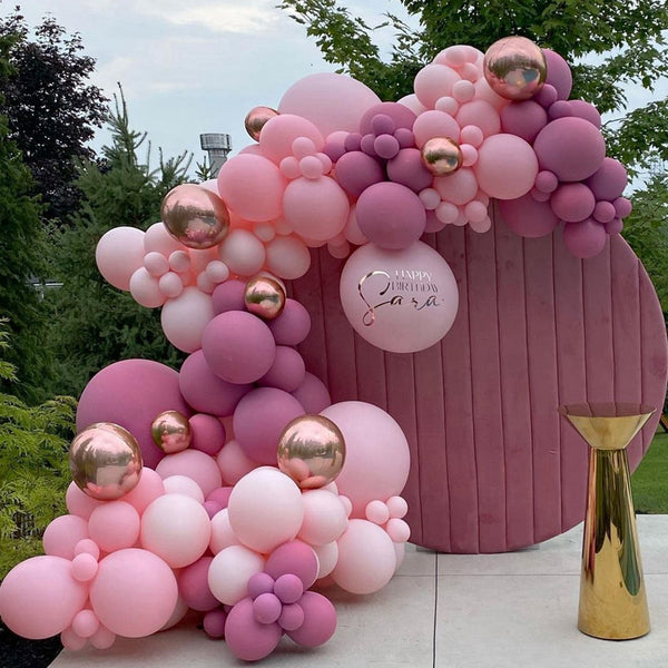 Macaron Pink Rose Balloon Garland Arch Kit Birthday Party Decorations Kids Latex Baloon Baby Shower Decor Globos