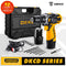 DEKO DKCD Series Compact Cordless Drill Electric Screwdriver Rechargeable Driver DC Lithium-Ion Battery Charged Power Tools