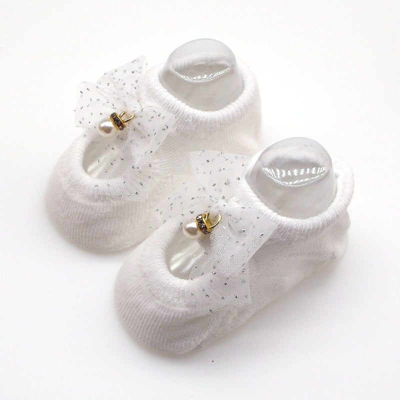 2022 Newborn Indoor Cotton Socks Bow Infant Anti Slip Socks Baby Girl Socks Rubber Soles Baby Boy Floor Socks Spring Autumn
