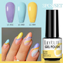 LILYCUTE 3 PCS Gel Nail Polish Set Nude Pink Glitter Sequins Matte Effect Gel Long Lasting Base Top Coat Nail Art Design Hybrid