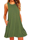 Women Black Blue Summer Dress 2022 Polyester  Short Sleeve O-Neck Tops Casual Loose Dress Female Street White Dress Vestidos