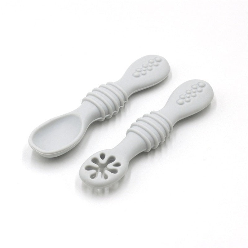 Baby Meal Spoon Set Food Grade Silicone Sticky Spoon Children Sticky Spoon Soup Spoon Fruit Color Silicone Training Spoon