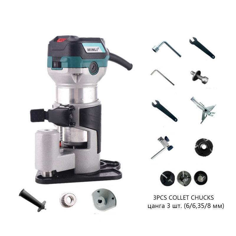 710W Electric Trimmer Router Wood Milling Machine Carpentry Manual Trimming Tools Woodworking Laminate Trimmer Tupia Power Tools