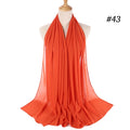 Hijab Scarf 72*175cm Plain Chiffon Scarves For Women Muslim Fasion Islam Clothing Headscarves Shawl For Ladies Headwrap Ramadan