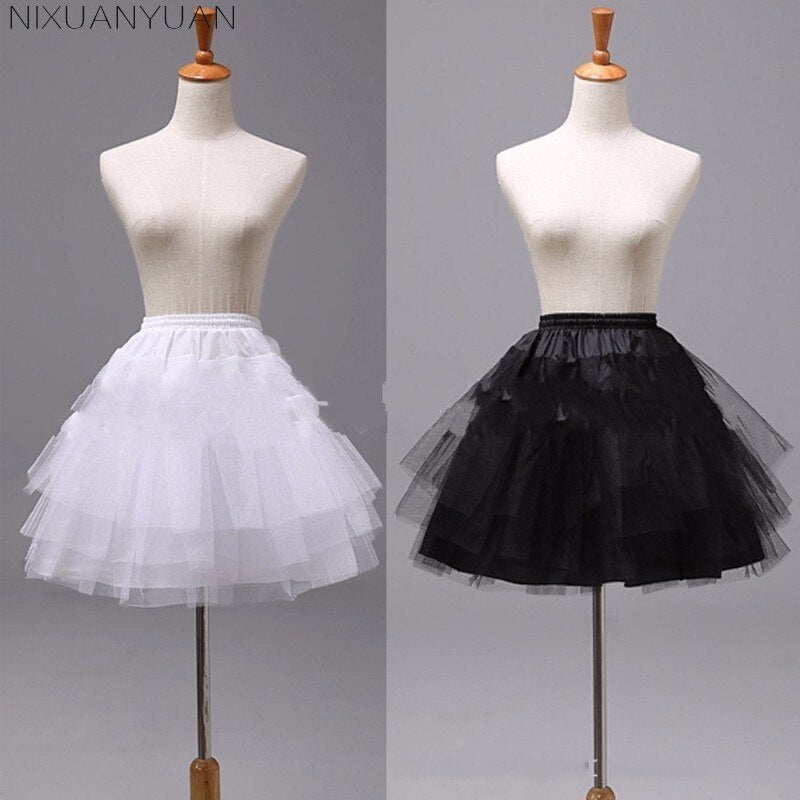 NIXUANYUAN White or Black Short Petticoats 2022 Women A Line 3 Layers Underskirt For Wedding Dress jupon cerceau mariage