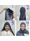 Instant Hijab With Cap Heavy Chiffon Jersey Hijab For Women Veil Muslim Fashion Islam Hijab Cap Scarf For Muslim Women Headscarf