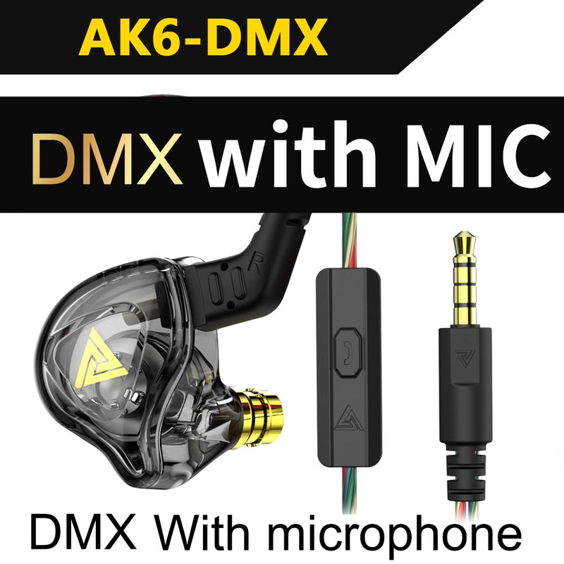Original QKZ AK6 Copper Driver HiFi Wired Earphone Sport Running  Headphones Bass Stereo Headset Music Earbuds fone de ouvido