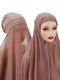 Instant Hijab With Cap Heavy Chiffon Jersey Hijab For Women Veil Muslim Fashion Islam Hijab Cap Scarf For Muslim Women Headscarf