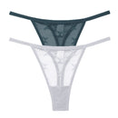 2PCS/Set Mesh Transparent Thong Women Panties Underwear Women Seamless G-String Female Underpants Intimates Lingerie S-XL