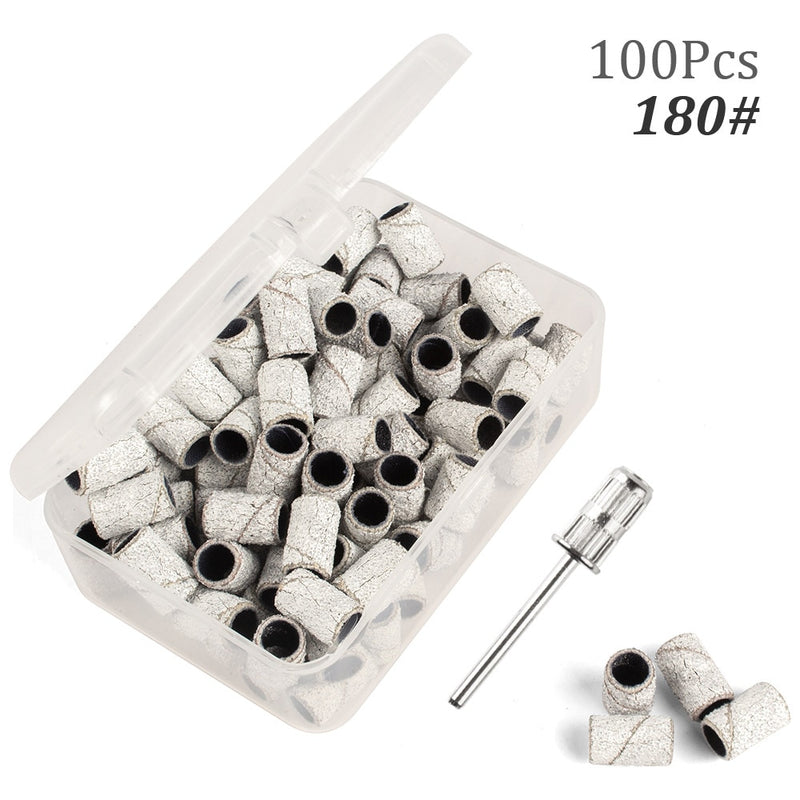 100pcs 80''/120''/180" Nail Art Sanding Bands Gel Polish Remover Tool Accessory for Electric Nail Machine Nail Drill Bits