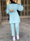 Women Autumn Blouses ZANZEA Fashion Muslim Sets Long Sleeve Turkish Blouses Pants Abaya Solid Islamic Clothing 2PCS Oversized