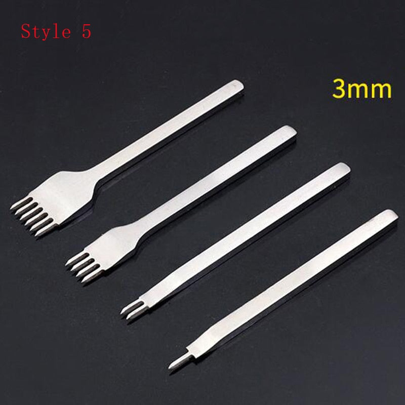 3/4/5/6mm Spacing Punch Tool For Leather Hole Punches Tool Lacing Stitching Sewing DIY Leather Craft Tools 1/2/4/6 Prong