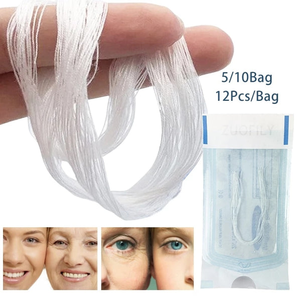 60/120pcs No Needle Gold Protein Line Absorbable Anti-wrinkle Face Filler Lift Firming Collagen Thread Anti-Aging Facial Serum
