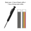 Solid Carpenter Pencil Set with 6 Refill Leads Built-in Sharpener Mechanical Pencil Marking Tool Kit for Woodworking Architect