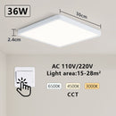 MARPOU Tuya Smart LED Ceiling Lamp Wood Grain App Voice Control Alexa/Google Remote Control Square Ceiling Lights Living Room