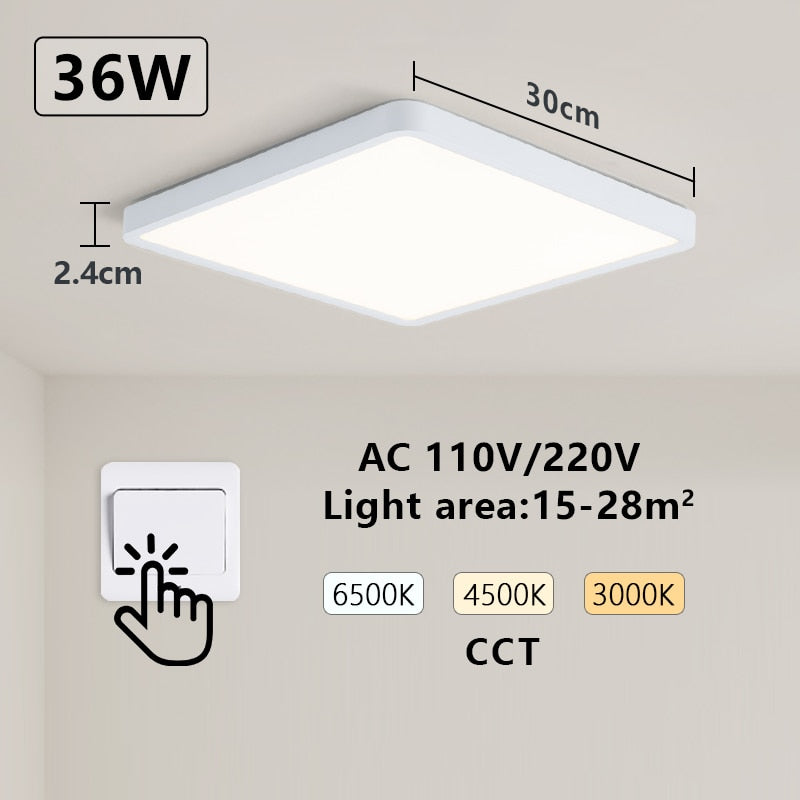MARPOU Tuya Smart LED Ceiling Lamp Wood Grain App Voice Control Alexa/Google Remote Control Square Ceiling Lights Living Room