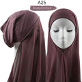 Women Muslim Instant Chiffon Hijab With Cap Underscarf Bonnet HIjabs  Scarf Islam Headscarf Headwrap Turbante