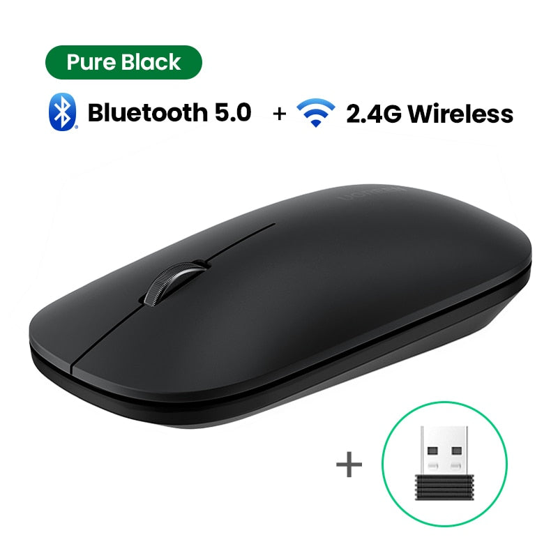 UGREEN Mouse Wireless Bluetooth Silent Mouse 4000 DPI For MacBook Tablet Computer Laptop PC Mice Slim Quiet 2.4G Wireless Mouse