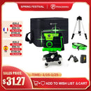 Pracmanu Laser Level 12 Lines 3D level Self-Leveling Horizontal and Vertical Cross Super Powerful Green Laser Beams