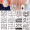 12 Designs Nail Stickers Set Mixed Floral Geometric Nail Art Water Transfer Decals Sliders Flower Leaves Manicures Decoration