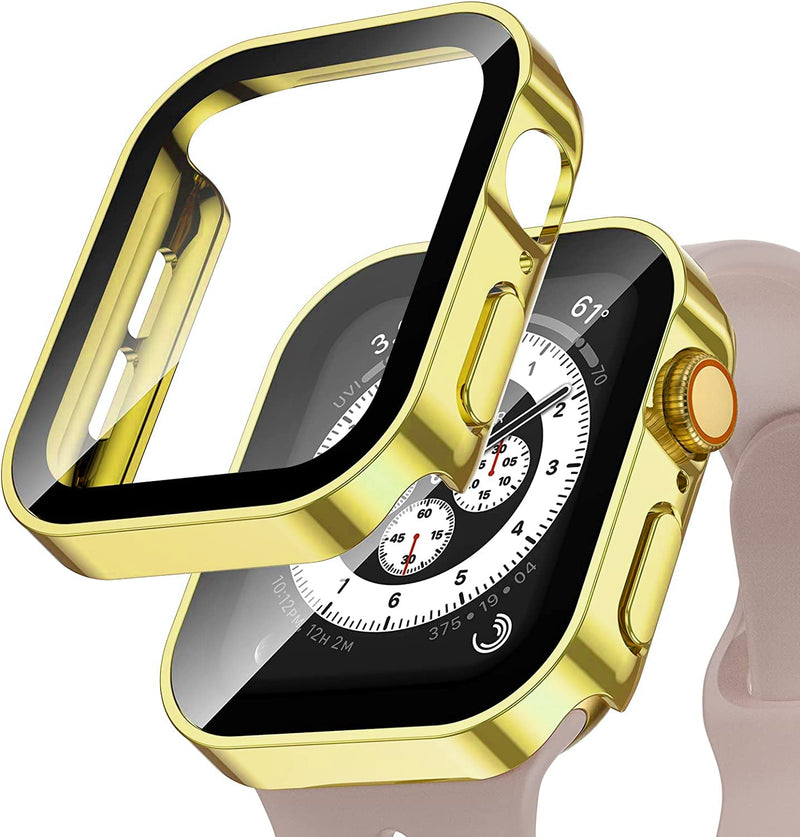 Waterproof Case for Apple Watch 7 8 45mm 41mm 44mm 40mm Screen Protector Cover Straight Edge Bumper iWatch 4 5 SE 6 Accessories