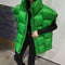 2022 Warm Waistcoat Sleeveless Women Green Loose White Duck Down Vest Fashion Stand Collar Sleeveless Jacket Woven Vest Female