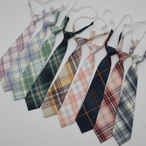 Shirt Necktie Women College Style JK Plaid Uniform  Detachable Collars Removable Ties Apparel Accessories галстук женский