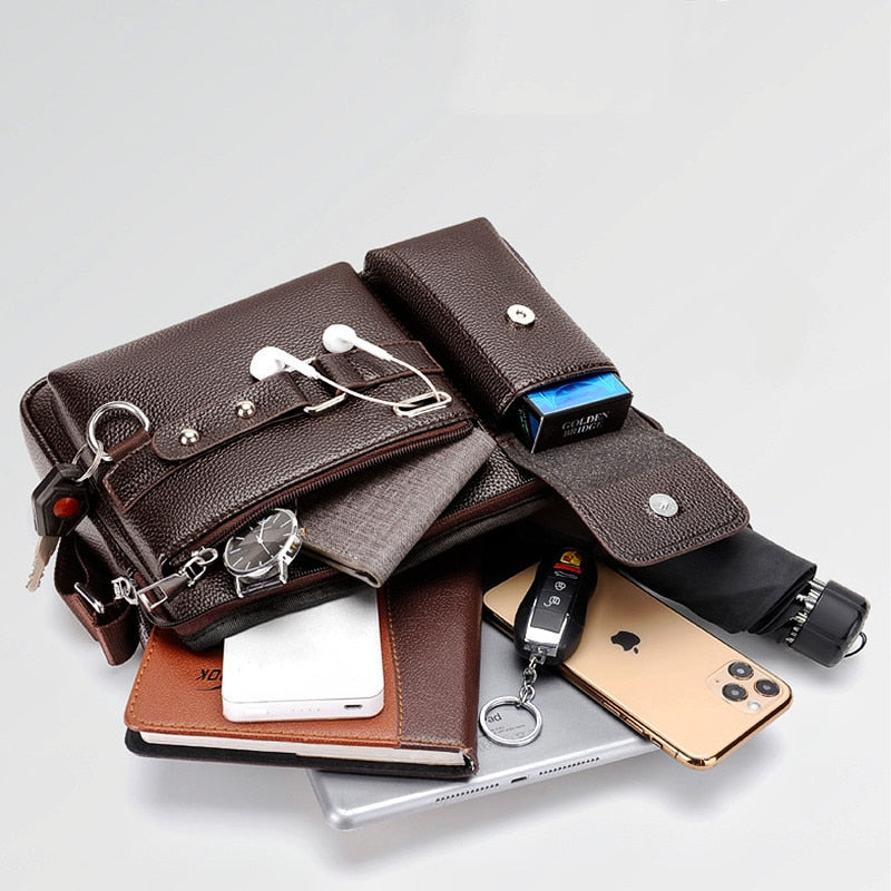 Large-capacity Shoulder Bag Leather Men&