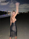 Nibber 2021 Sexy Mesh Pleated Long Prom Dresses For Women's Clothing Solid Color Beach Party Wear Midi Wrap Dress Street Outfit